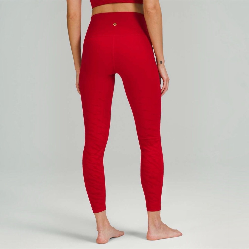 Lululemon Lunar New Year Wunder Under High-Rise 25" Dark Red Luxtreme Size 6